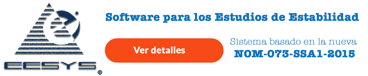 Banner de EESys: Software para los Estudios de Estabilidad basado en la NOM-073-SSA1-2015, con botón Ver detalles