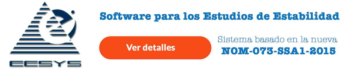Banner de EESys: Software para los Estudios de Estabilidad basado en la NOM-073-SSA1-2015, con botón Ver detalles
